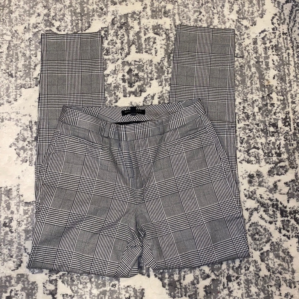 🤩Plaid/gingham skinny leg dress pants